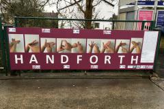 Handforth residents practice their sign language during daily walk