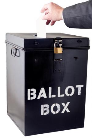 Voting at Ballot Box