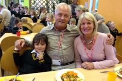 Schoolchildren celebrate with locally sourced roast dinner