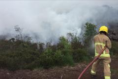 Fire crews are still tackling large peat bog blaze