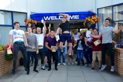 A level students are jumping for joy at Wilmslow High