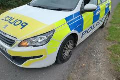 Police car has tyre slashed whilst speed being monitored in Wilmslow