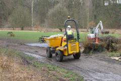 Work begins to create new path through town park