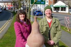 Vandalised sculpture repaired and reinstalled