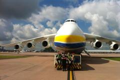 World's biggest plane, the Antonov 225, flies into Manchester Airport