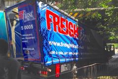 Lorry gets stuck under railway bridge