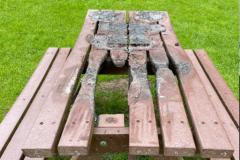 Park benches damaged by barbecues