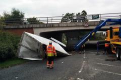 Lorry gets stuck under A34 bridge