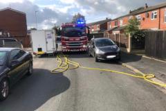 Badly parked vehicles prevent fire engine from reaching scene of house fire
