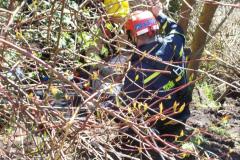 Lady rescued after falling down embankment in Handforth