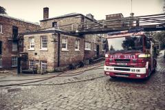 Firefighters rush to Quarry Bank as part of a drill