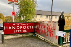 Biggest burst of poppies Handforth Station has ever seen