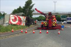 Footbridge remains closed following lorry crash