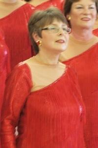 Cheshire A Cappella's Kate Lee sings bass with the chorus